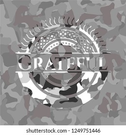 Grateful on grey camouflage pattern