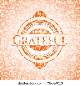 Grateful orange mosaic emblem