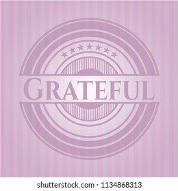 Grateful realistic pink emblem