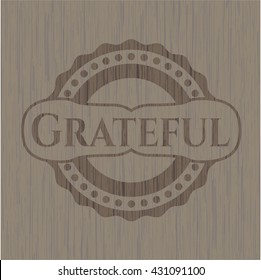 Grateful realistic wooden emblem
