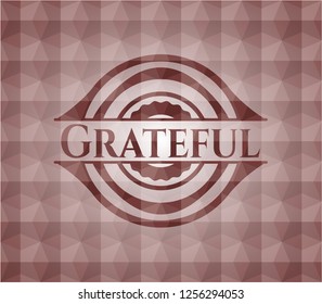 Grateful red seamless geometric pattern emblem. Seamless.