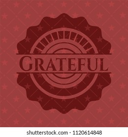 Grateful retro style red emblem