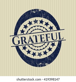 Grateful rubber stamp with grunge texture