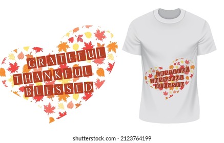 Grateful Thankful Blessed - T-shirt Design