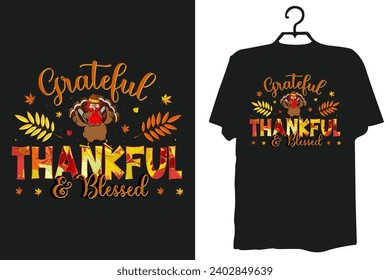 Grateful thanksgiving blessed T-shirt design vector, thanksgiving t-shirt-design-thanksgiving-poster-design-thanksgiving-shirt design