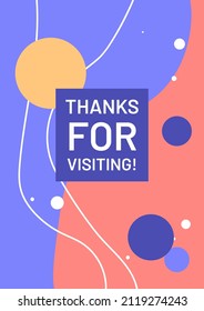 Grateful for visiting postcard with linear glyph icon. Party and occasion. Greeting card with decorative vector design. Simple style poster with creative lineart illustration. Flyer with holiday wish