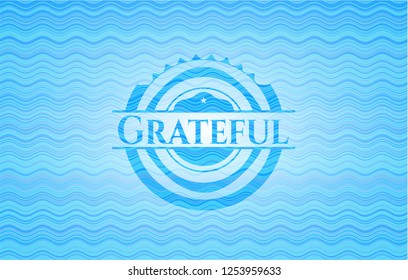 Grateful water representation emblem background.