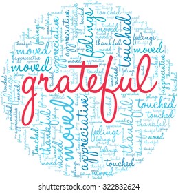 Grateful Word Cloud On a White Background. 