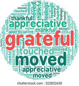 Grateful Word Cloud On a White Background. 
