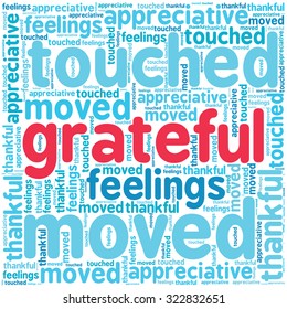 Grateful Word Cloud On a White Background. 