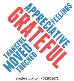 Grateful Word Cloud On a White Background. 