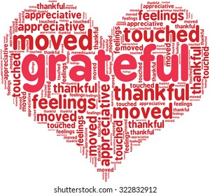 Grateful Word Cloud On a White Background.