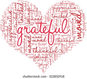 Grateful Word Cloud On a White Background.