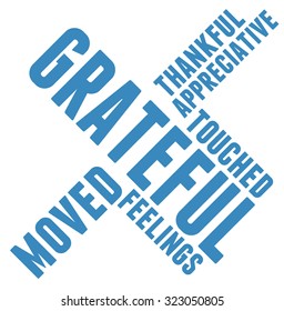 Grateful Word Cloud On a White Background. 