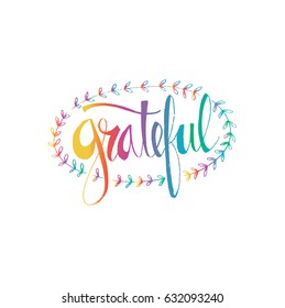  Gratelful hand lettering calligraphy.