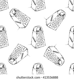 Grater background pattern. Hand drawn stock illustration