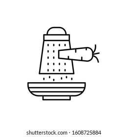 Grater carrot plate icon. Simple line, outline vector cooking icons for ui and ux, website or mobile application