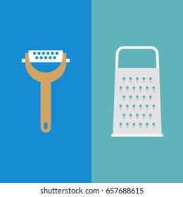 grater for cheese and fruit skin, flat design icon