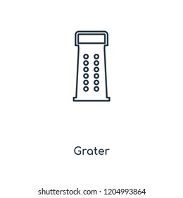 Grater concept line icon. Linear Grater concept outline symbol design. This simple element illustration can be used for web and mobile UI/UX.