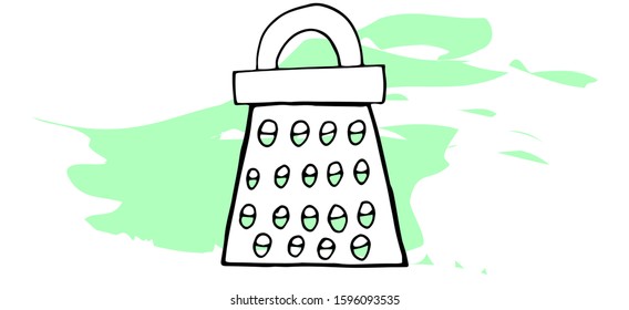 Grater in doodle style icons vector illustration for design and web isolated on white background. Pan vector object for labels and logo