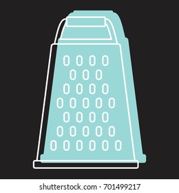 Grater in doodle style icons vector illustration for design and web isolated on black background. Grater vector object for labels and logo