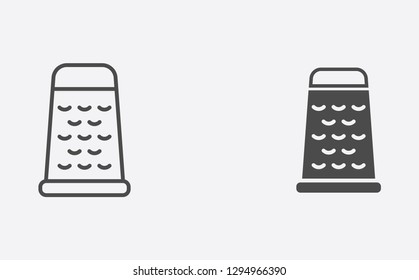 Grater filled and outline vector icon sign symbol