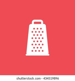 Grater Flat Icon On Red Background