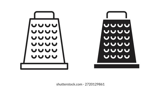 Ilustración de icono de rallador, Vector de línea delgada, signo de Diseño web,