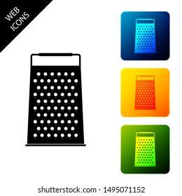 Grater icon isolated. Kitchen symbol. Set icons colorful square buttons. Vector Illustration