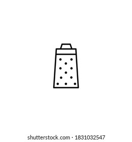 Grater icon. Kitchen and utensil icon. Simple, flat, black, outline.