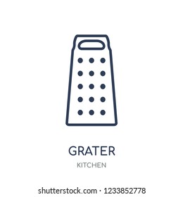 Grater icon. Grater linear symbol design from Kitchen collection. Simple outline element vector illustration on white background