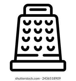 Grater icon outline vector. Metallic culinary tool. Dinner cooking item