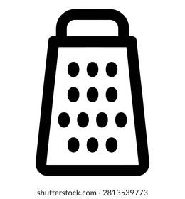Grater icon set with large holes on a clean white background