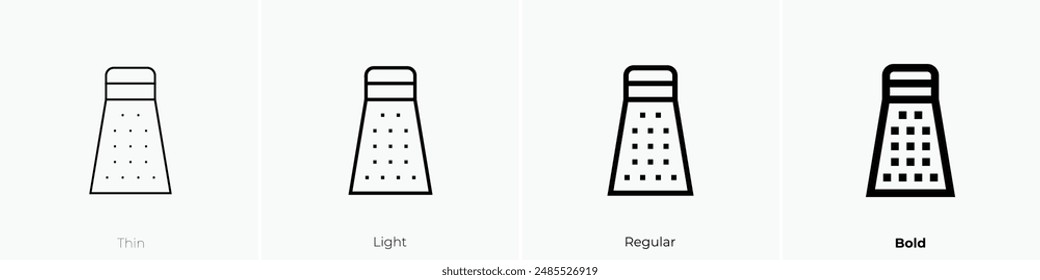 grater icon. Thin, Light Regular And Bold style design isolated on white background