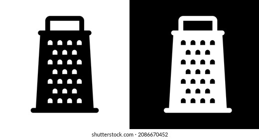 Grater. Icon in White and Black Version.