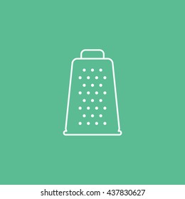 Grater Line Icon On Green Background