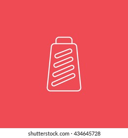 Grater Line Icon On Red Background