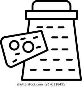 Diseño de icono de Vector de línea de rallador