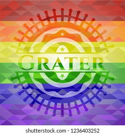 Grater on mosaic background with the colors of the LGBT flag