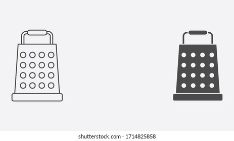 Grater outline and filled vector icon sign symbol