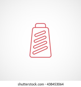 Grater Red Line Icon On White Background