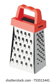 Grater red realistic vector illustration isolated