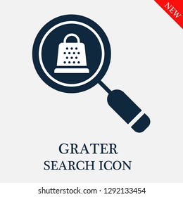 Grater search icon. Editable Grater search icon for web or mobile.