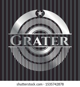 Grater silver badge or emblem. Vector Illustration. Mosaic.