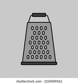 Grater vector grayscale icon. Kitchen appliance. Graph symbol for cooking web site design, logo, app, UI