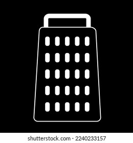 grater vector icon isolated on black background, vector illustration, cookware, kitchenware