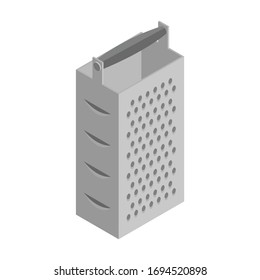 Grater vector icon. Isometric vector icon isolated on white background grater.