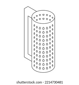 Grater vector icon. Outline vector icon isolated on white background grater.