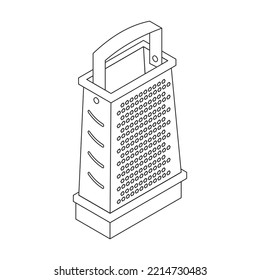 Grater vector icon. Outline vector icon isolated on white background grater.