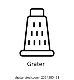 Grater Vector outline Icon Design illustration. Kitchen and home  Symbol on White background EPS 10 File